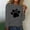Gray, variant on Women's 3/4 Sleeve Dog Paw Graphic T-Shirts Round Neck Cute Tops Basic Tees Blouses Casaul Tee Tops