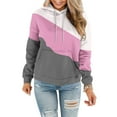 thumbnail image 4 of BangWanChi Trendy Queen Hoodie Half zip Women's Casual Color-Matching Long-Sleeved Pocket Hoodie, 4 of 5