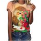 thumbnail image 1 of Camiseta de manga corta con cuello redondo y estampado informal de verano para mujer Pompotops hfajkhk135026, 1 of 5