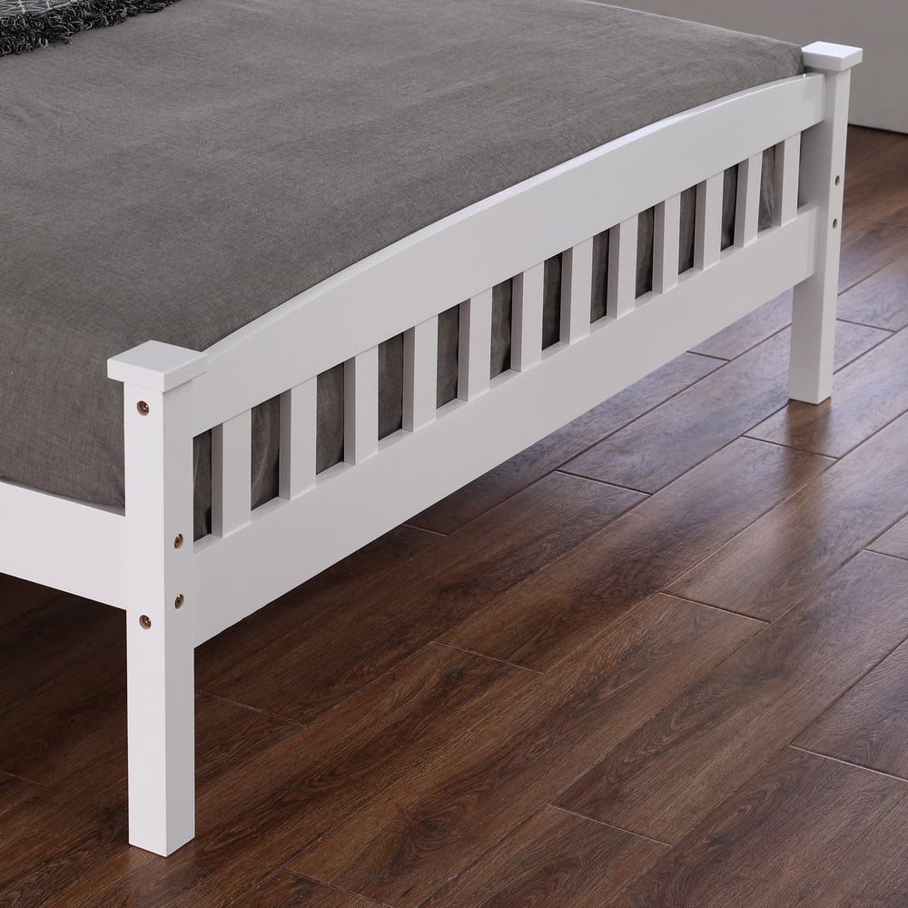 Kepooman Pine Platform Bed Frame with Headboard/wood Plank Support/no Spring Required/easy to Assemble, Queen Size-White Kepooman Pine Platform Bed Frame with Headboard/wood Plank Support/no Spring Required/easy to Assemble, Queen Size-White