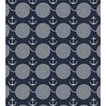 thumbnail image 3 of Nautical Duvet Cover Set, Continuous Monochrome Shapes Anchor Maritime Illustration Pattern, Decorative 3 Piece Bedding Set with 2 Pillow Shams, Queen Size, Dark Blue Grey and White, by Ambesonne, 3 of 3