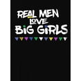 thumbnail image 2 of Casual Crew Neck T-Shirt for Women with "Real Men Love Big" Slogan, Geometric Pattern, Polyester Knit Fabric Blend, Comfortable Stretch, Fashionable Short Sleeve Summer Top, 2 of 6