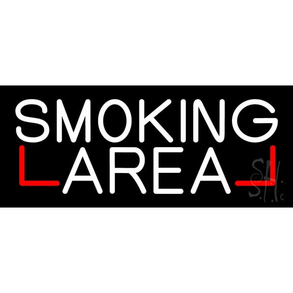 Smoking Area LED Neon Sign 10 x 24 - inches, Clear Edge Cut Acrylic Backing, with Dimmer - Bright and Premium built indoor LED Neon Sign for Bar decor.