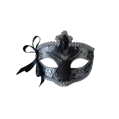 Mario Chiodo - Silver and Black Mardi Gras Eye Mask Adult Halloween ...