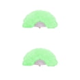 thumbnail image 1 of Naiovety Decoración de abanico de plumas Adorno de fiesta plegable Abanicos decorativos Regalo elegante Accesorio de actuación de baile Verde Verde 2Conjunto, 1 of 6