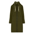 thumbnail image 3 of Misright Women's Long Hoodie with Zipper, Loose Fit, Stylish, with Eye Mask and Pockets, 3 of 11