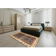 thumbnail image 5 of Ahgly Company Machine Washable Indoor Square Abstract Red Brown Area Rugs, 3' Square, 5 of 7