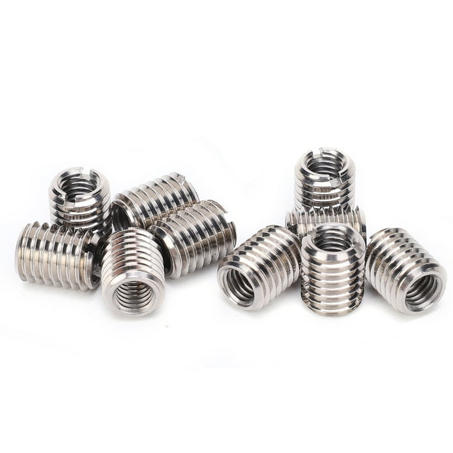 Écrou de Réparation à Fentes, 10 Pcs Écrou Réducteur Filetage Insert en Acier Inoxydable Écrou de Réparation Ultra Réactif