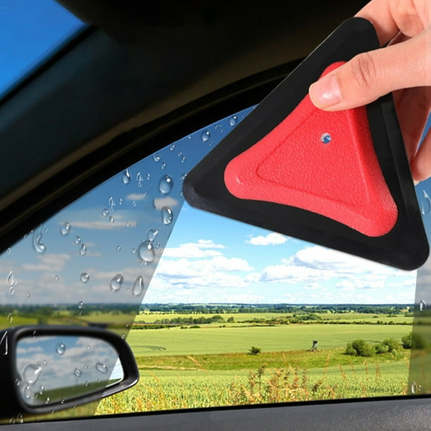 Raspador de agua triangular desempañador de ventanas de automóvil | Limpiador de vidrios multifuncional para automóviles y removedor de pieles para mascotas pequeñas | ABS duradero | Anti-pelusa