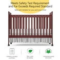 thumbnail image 6 of Baby Convertible Crib 3 In 1, Converts from Baby Crib to Toddler Bed, New Zealand Pinewood Baby Bed with Locking Wheels and Teething Rail, Crib with 4 Height Adjustment and Non Toxic Finish, Cherry, 6 of 9