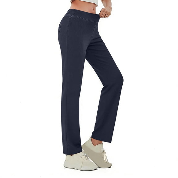 Bloomae Stretchy Jeans for Women High Waist Jeggings Tummy Control Straight Leg Jeans Pull on Leggings with Pockets Trendy Casual Denim Pants with Back Pocket Navy L