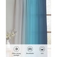 thumbnail image 6 of Blue Teal Grey Ombre Sheer Curtains 39 Inch Length 2 Panels Set for Living Room/Bedroom, Farmhouse Gradient Minimalist Kitchen Curtains Grommet Semi-Sheer Curtains Window Treatments 27.5"x39"x2, 6 of 7