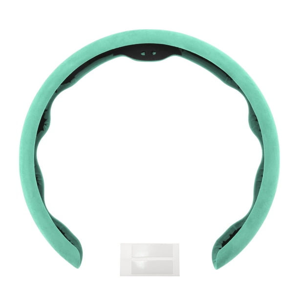 Funda para volante de cuero artificial PU, protector de volante de ABS de 14.96" Azul Celeste 1 Pc