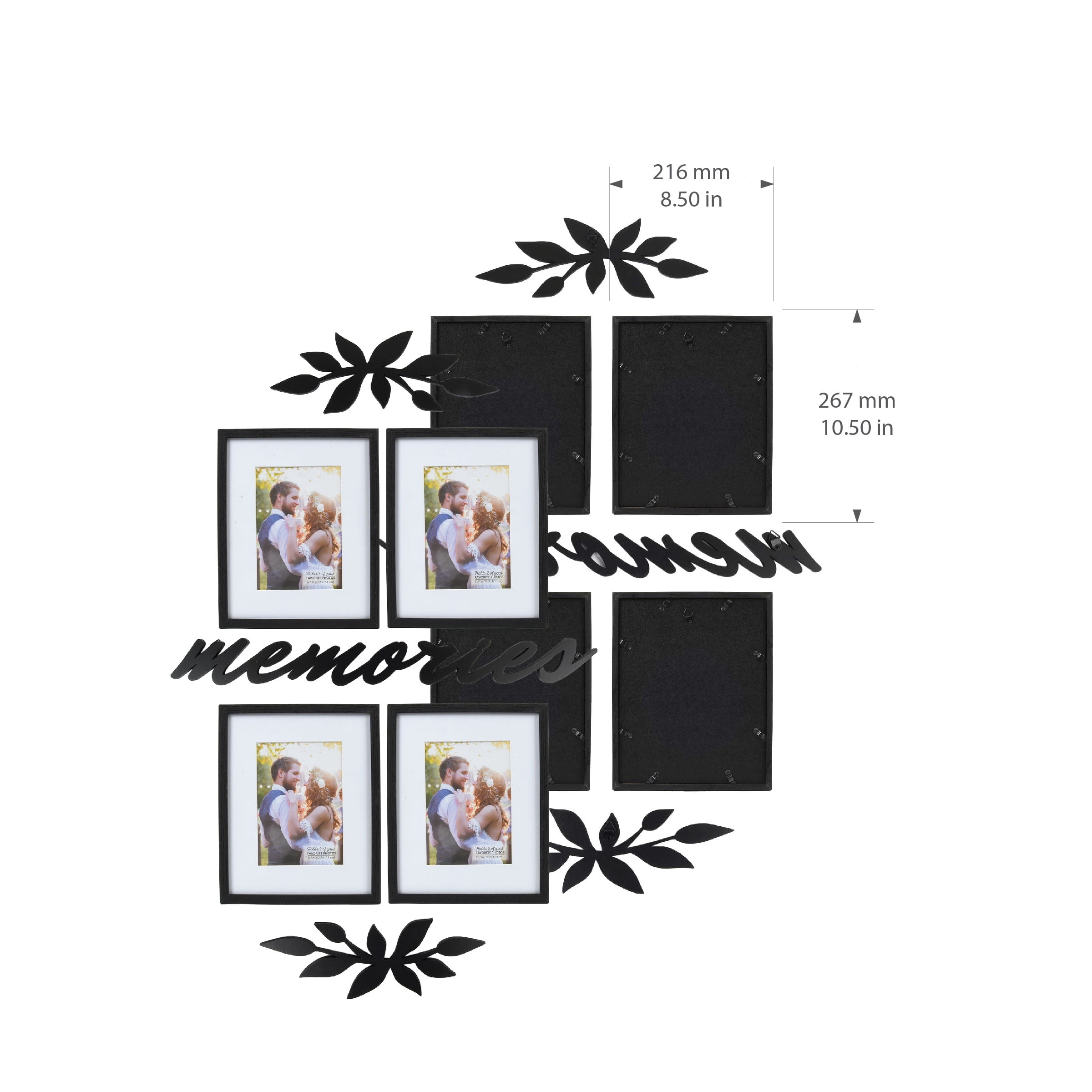 Prinz 7-Opening 5 x 7 Black Collage Picture Frame 7 Count