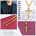 thumbnail image 4 of FaithHeart Cross Pendant Crucifix Necklace Mens Gold Plated Religious Catholic Christian Neck Chains Mothers Day Jewelry Gift for Women Mom, 4 of 9