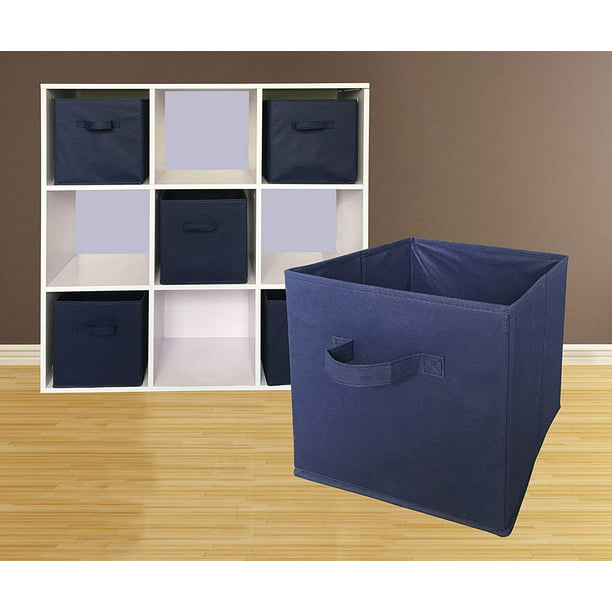 VGEBY Set of 6 Foldable Fabric Storage Cube Bins Collapsible Cloth  Organizer Baskets Contanier, Folding Nursery Closet Drawer with Dual  Handles, Bin 