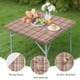 thumbnail image 4 of Beige Brown and Red Checkered Pattern Square Fitted Tablecloth with Elastic Edge,Square Table Cover,Washable Elastic Table Cover for Home Kitchen Party Decor 36"x36", 4 of 6