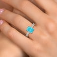 thumbnail image 4 of Gem Stone King 14K White And Yellow Gold Green Turquoise and Lab Grown Diamond Engagement Ring for Women | 3.26 Cttw | Emerald Cut 10X8MM | Gemstone Birthstone | Size 7, 4 of 6