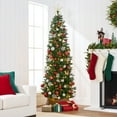 thumbnail image 3 of Best Choice Products 12ft Prelit Pencil Christmas Tree, Spruce Style Holiday Decor w/ 1,818 Tips, 700 Lights, Base, 3 of 8