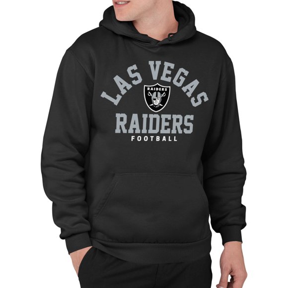 Junk Food Clothing x NFL - Las Vegas Raiders - Logo de l'Équipe Classique - Chandail à Capuchon en Molleton Unisexe pour Hommes et Femmes - Taille 3TG Noir