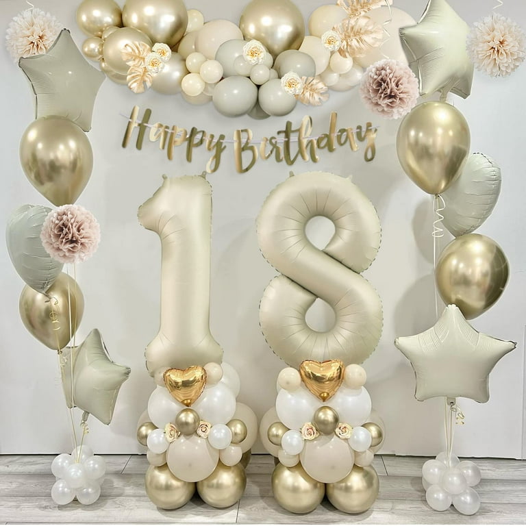 Wonderful brown beige Decoration  Gold party decorations, Birthday party  theme decorations, Gold birthday decorations