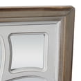 thumbnail image 5 of DecMode White Wood Floral Room Wall Mirror with Carved Overlay and Brown Frame, 30" x 1" x 30", 5 of 13