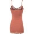 thumbnail image 3 of Bozzolo Women Junior & Plus Adjustable Spaghetti Strap Lace Trim Tunic Tank Top Camisoles, 3 of 5