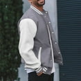 thumbnail image 4 of Man’s Varsities Baseball Jackets Letterman Jackets Wool Body Leather Sleeves Baseball Bombers Jackets Windbreaker, 4 of 9