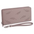 thumbnail image 5 of UTO Womens Wallet PU Leather Zip Around Large Capacity Ladies Wristlet Clutch Card Holder Organizer Purse(Purple Brown), 5 of 8
