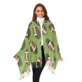 thumbnail image 3 of FORMRS Womens Scarf Winter Soft Long Big Warm Shawls Wrap Tassel Scarves, Game Day Footballs, 3 of 9