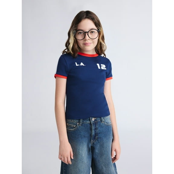 Weekend Academy Girls Short Sleeve Baby Tee, Sizes 4-18