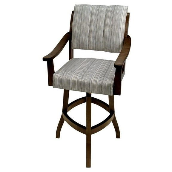 Tobias Designs Casa 30" Swivel Solid Wood Bar Stool in Natural Fun/Dark Brown
