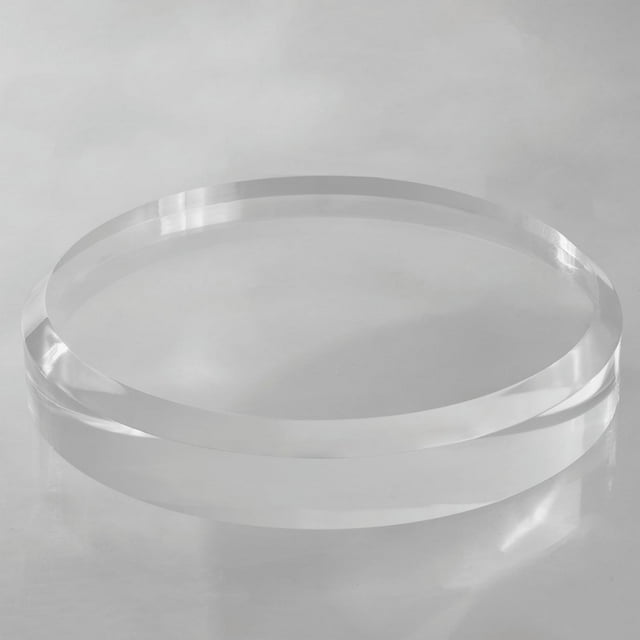 CiaoHER 2in Thickness Acrylic Disc Display Block Clear Polished Round Pedestal Stand Riser (12'' x 2'')