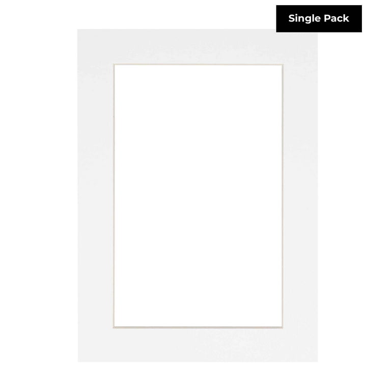 Smooth White 8x10 White Picture Mats with White Core for 5x7