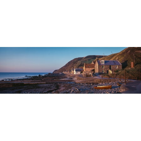 Small fishing village Crovie Gamrie Bay Aberdeenshire Scotland Poster Print by Panoramic