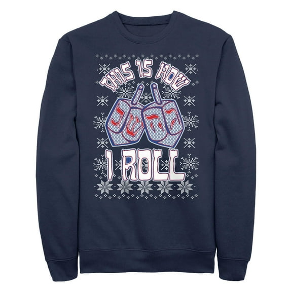 Men's Lost Gods This Is How I Roll Ugly Christmas Sweater Print Sweatshirt