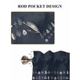 thumbnail image 6 of Rustic Botanical Living Room Curtains 2 Panel, Japanese Herb on Black Simple Art Cafe Window Treatment, Farmhouse Bedroom Bathroom Kitchen Curtains Drapes 104"x45", 6 of 6