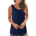 thumbnail image 5 of SNKSDGM Female Womens Tank Tops with Built in Bra Navy White Tank Top Women Racerback Women Casual Summer Loose Sleeveless Round Neck Vest Tank Shirt Tunic Blouse Tops Xl, 5 of 7