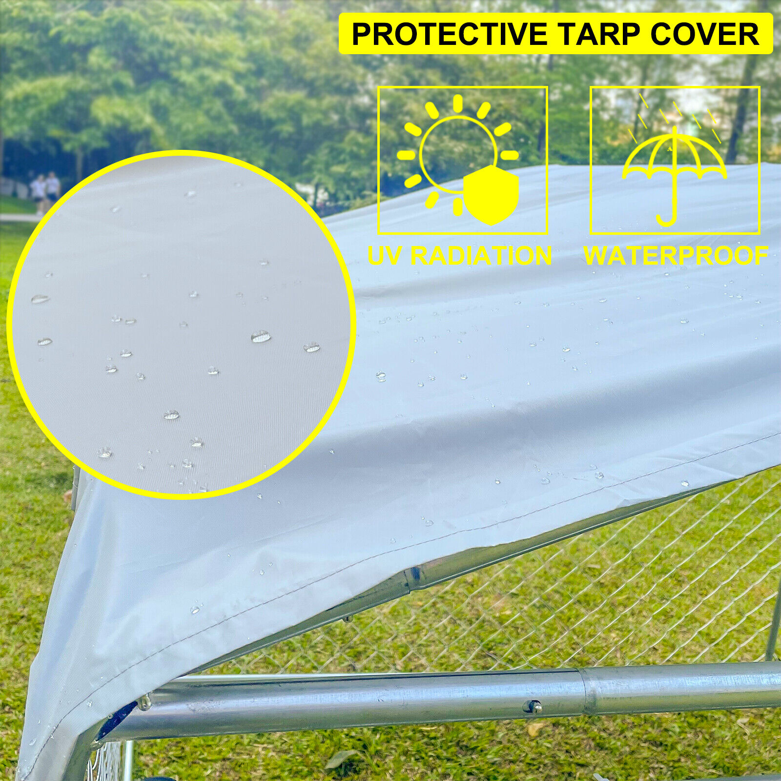 Large Outdoor Pet Dog Run House Kennel Shade Cage Enclosure with Cover Playpen