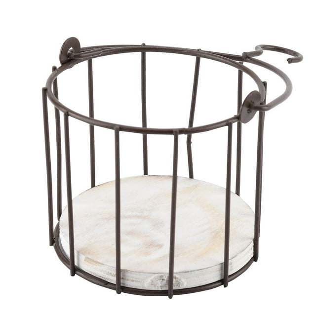 Cesta de Macetero Colgante de Hierro, Estilo del Norte de Europa, Base DE, Soporte para Colgar Flores de Hierro, Cesta de Plantas Artificiales, Cesta de Flores Colgante, Soporte