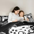 thumbnail image 4 of Feelyou Cartoon Grey Gamepad Bedding Comforter Set 7pcs for Kids, Modern Video Game King Bedding Sets, Game Gonsole Reversible Bed Sheets, Microfiber Bedroom Decor, 4 of 7