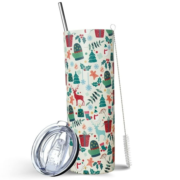 Baiheyi 20oz Christmas Tumbler with Lid and Straw, Christmas Themed Gifts for Teens, Kids, Friends, Women, Granddaughter- Christmas Sippy Cup/Vacation Tumbler, Holiday Christmas Stainless Tumbler