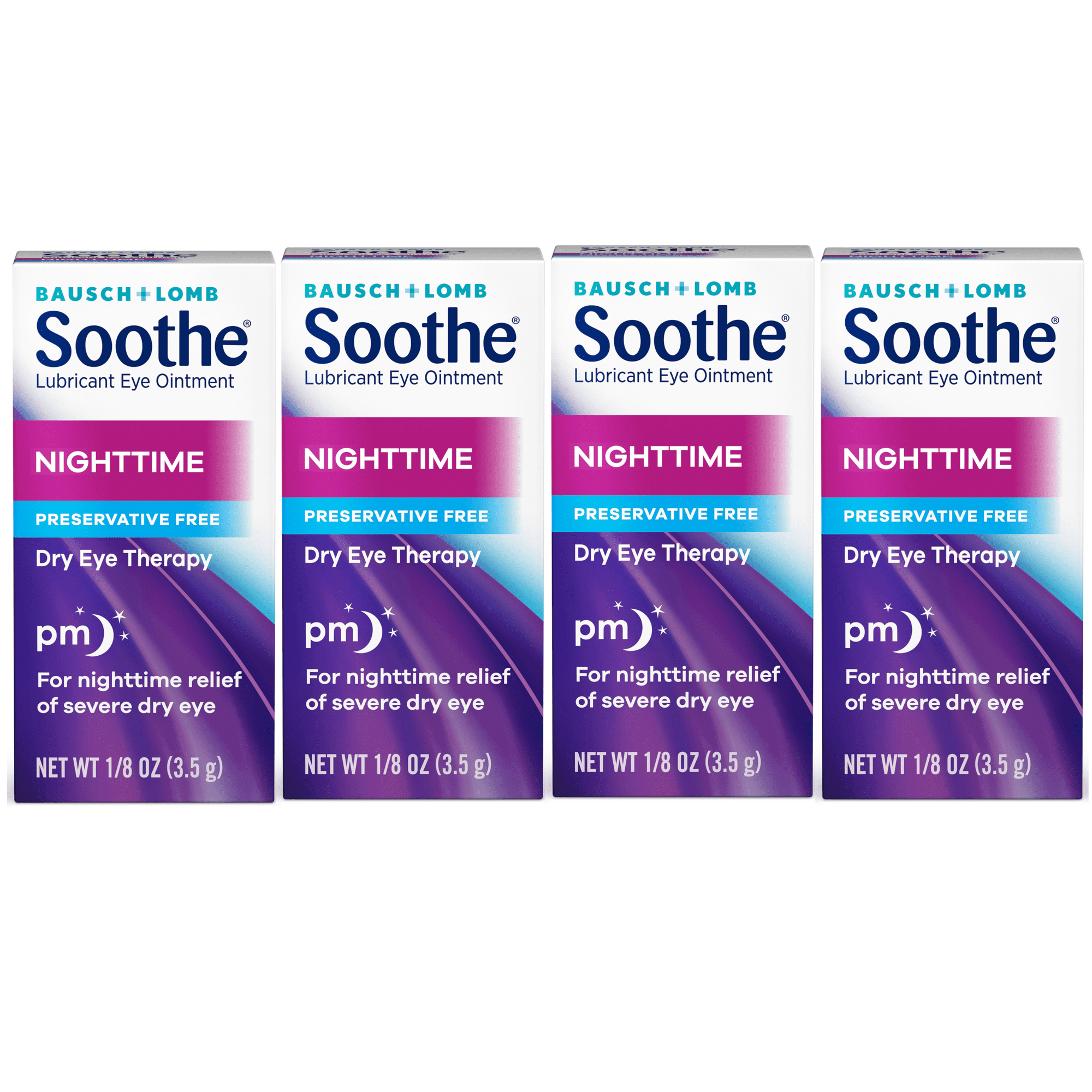 Bausch + Lomb Soothe Lubricant Eye Ointment Night Time, 0.13oz, 4-Pack