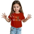 thumbnail image 4 of Byoo Summer Shirt for Little Girl Big Sister Letter Graphic Short Sleeve Top Basic Coton T Shirt for Children,Red, 4 of 8