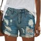 thumbnail image 1 of Pantalones cortos de mezclilla desgastados para mujer, pantalones vaqueros casuales con cremallera rasgada, pantalones calientes, 1 of 5
