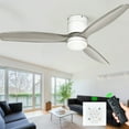 thumbnail image 2 of Dextrus 52in White Gray Flush Mount Ceiling Fan with Remote Control, 2 of 9
