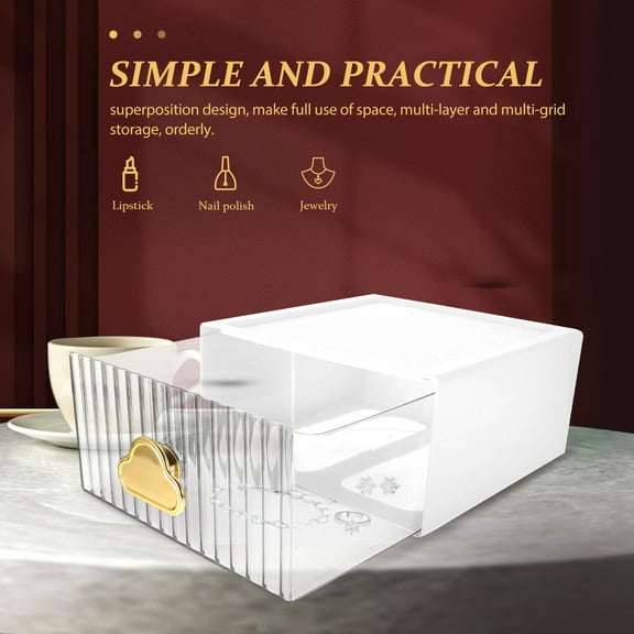 Masteelf  Small Storage Boxes with Lids Drawer Tabletop Case Office