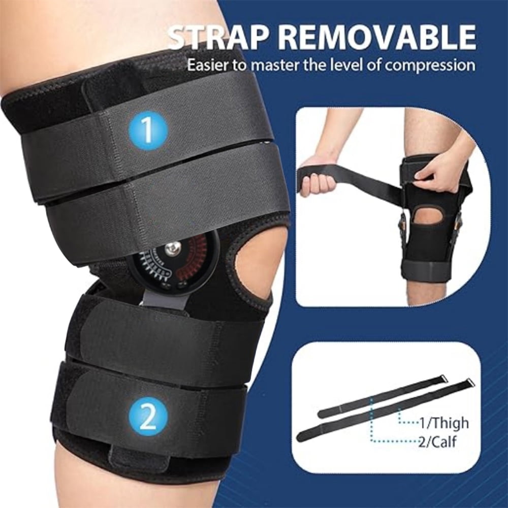 NEENCA Hinged Knee Brace, Adjustable Knee Immobilizer with Side Stabilizers of Locking Dials,for Men and Women.Adjustable size.