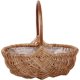 thumbnail image 1 of Rattan Flower Basket, Handmade Wicker Planter Basket with Plastic Liner & Handle, 1 of 4