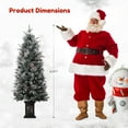 thumbnail image 3 of 2 Set Artificial Christmas Tree, 4.5ft Pre-Lit Potted Snow Flocked Christmas Tree with 200 Warm White Lights, Holiday Xmas Tree with 4 Berries Clusters, 3 of 8
